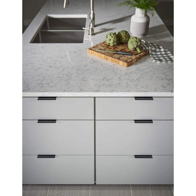 Top Knobs TK501BLK Mercer Collection 3" Europa Tab Pull, Flat Black - Image 1